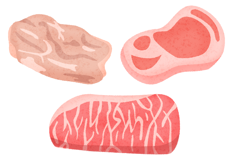 ロース肉イラスト素材イラスト無料・かわいいテンプレート
