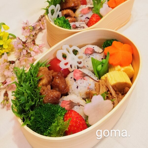 デコ お花見弁当