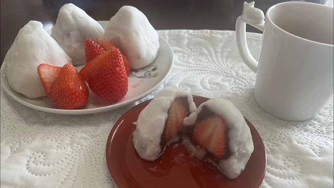 レンジで簡単‼️いちご大福 上新粉で作るいちご大福