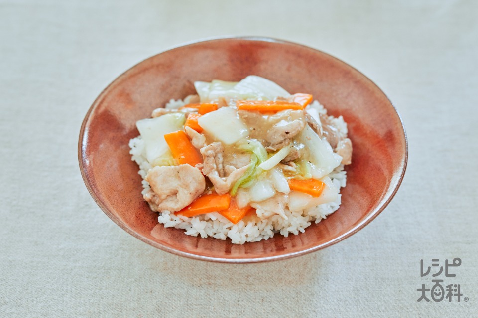 丼 白菜と豚肉の中華あんかけ丼 だれウマ 料理研究家 さんのレシピ書き起こしTubeRecipe
