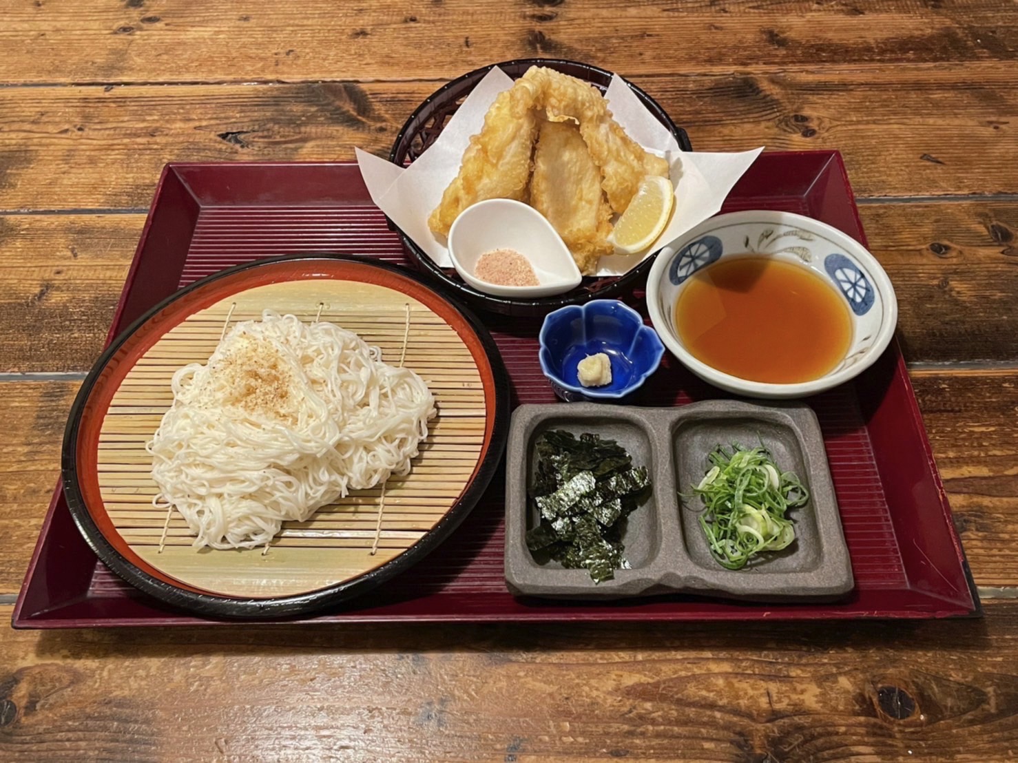 かぼちゃの天ぷらそうめん