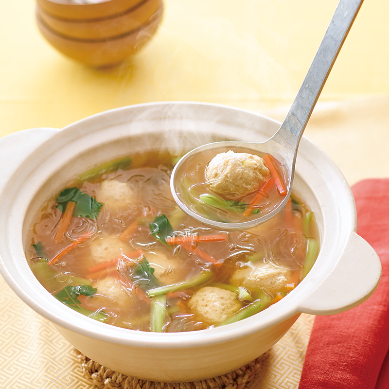 鶏だんごのしょうがスープ