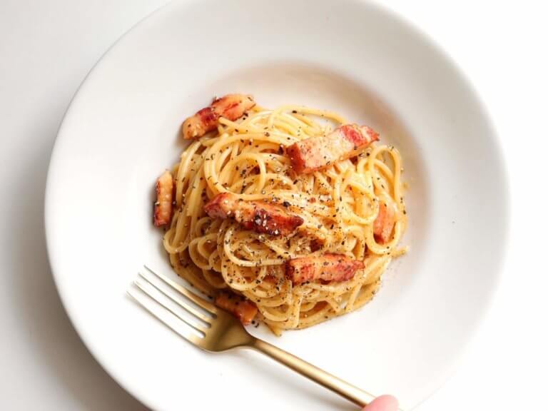 濃厚カルボナーラレシピ＊生クリームなし＆全卵使用パスタ日和