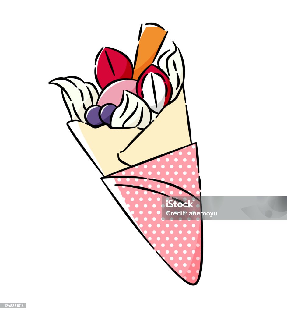 歌うクレープイラストのフリー素材イラストイメージ