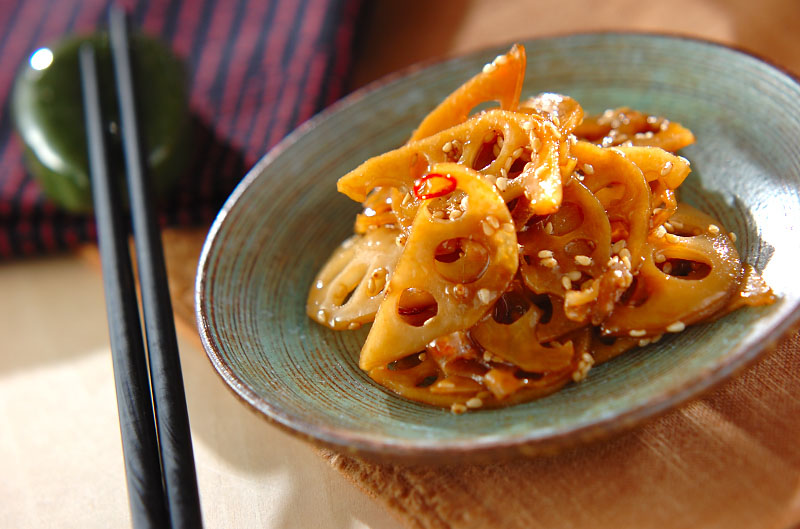 蓮根とこんにゃく竹輪のきんぴら