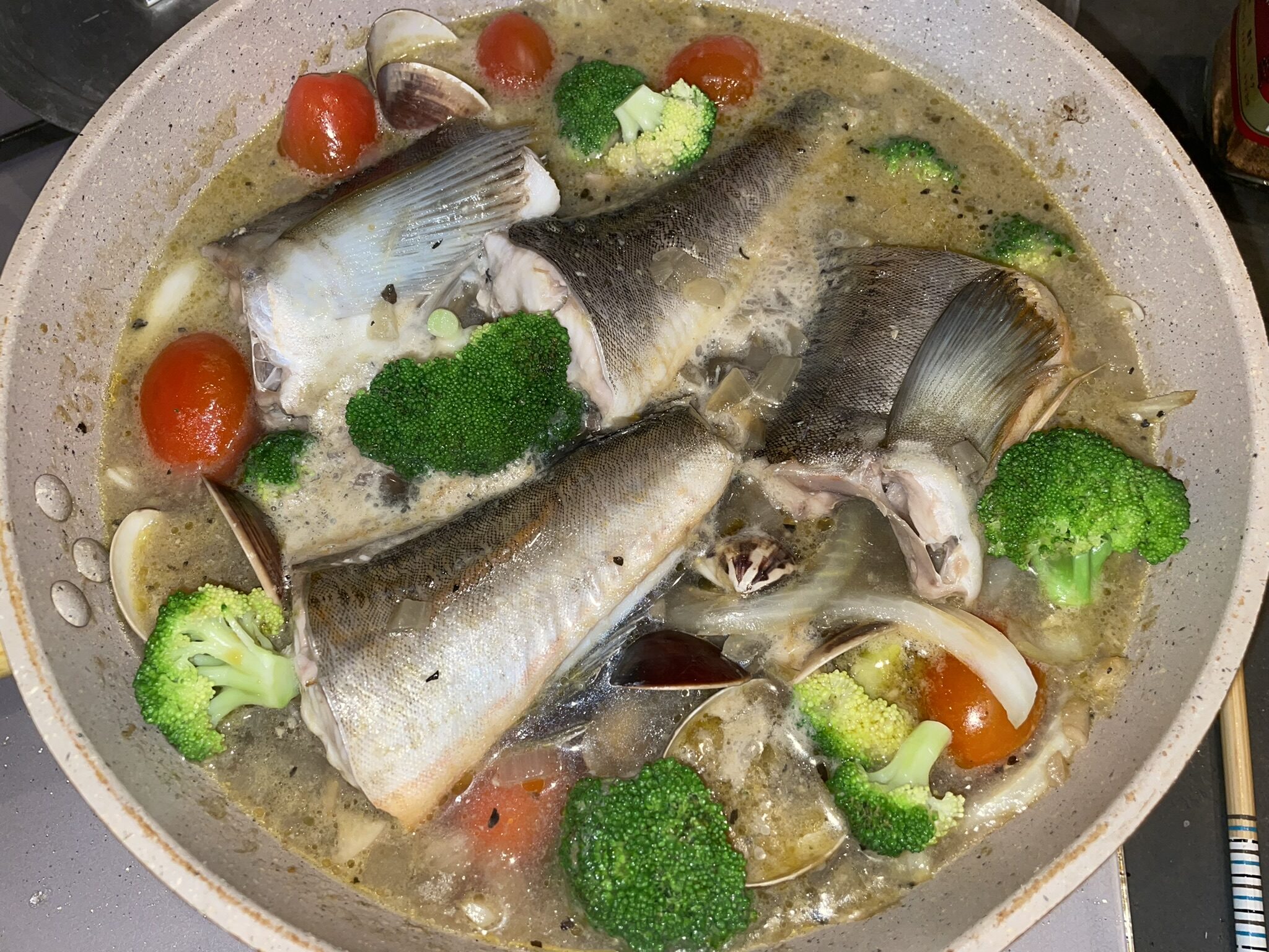 カレイのアクアパッツァ