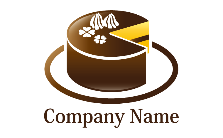 パン屋さんのケーキのロゴデザインPremiumベクトル素材