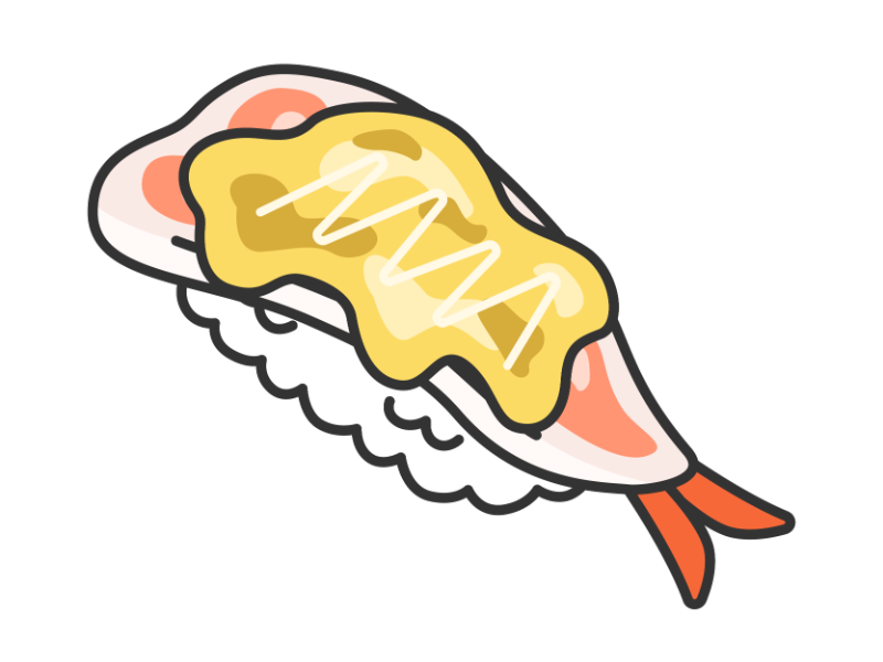 恵方巻 太巻き エビ イクラ1：イラスト無料