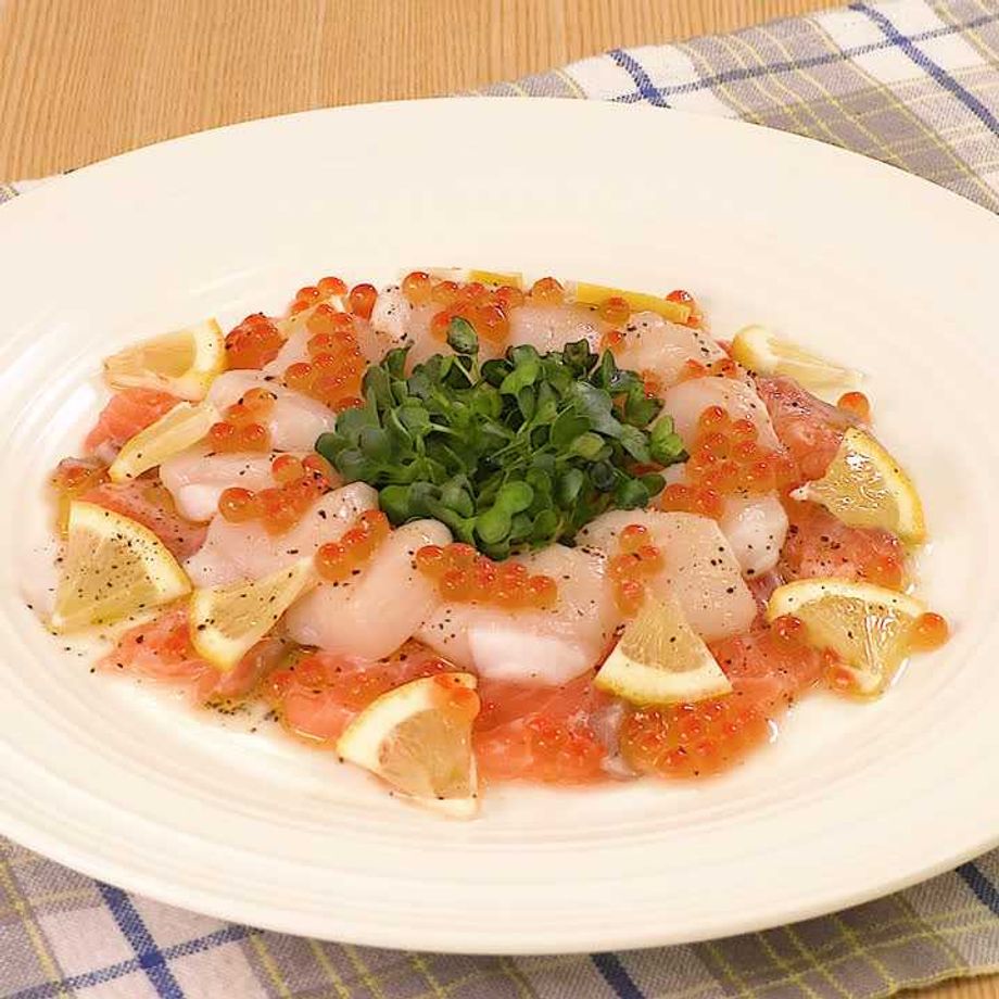 大人気レシピ！『香ばし炙り帆立のカルパッチョ』