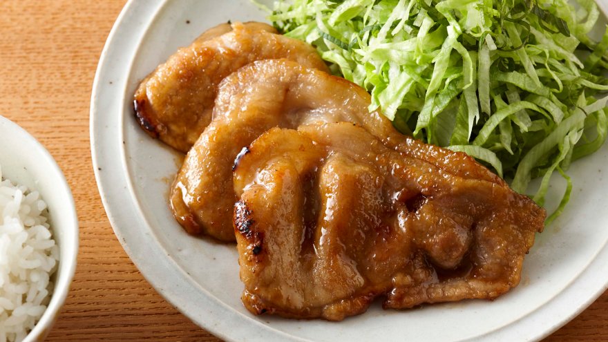 さっぱり塩味の豚ロース焼肉♪