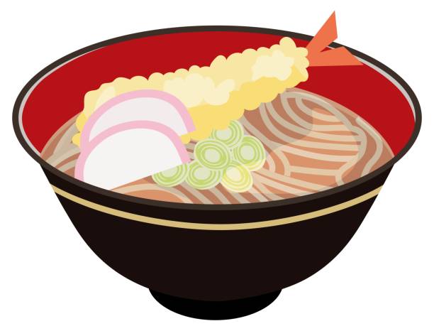 年越しそばを食べている白いうさぎの無料 フリー イラストかわいい手描きの無料素材「てがきっず」保育園・小学校・介護施設にぴったりのフリー素材 イラスト