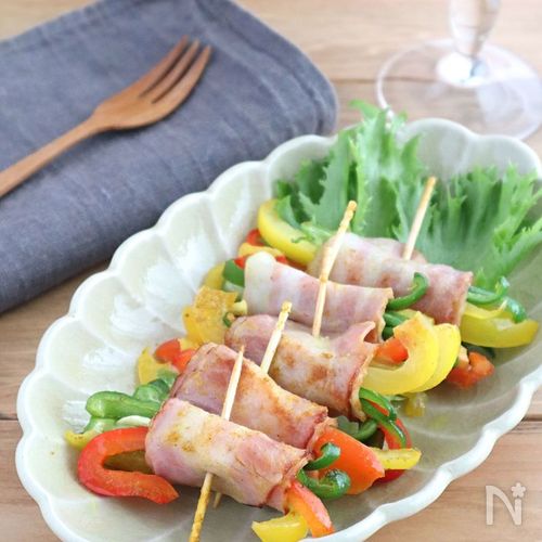 お弁当に♪ベーコンピーマンのチーズのせ