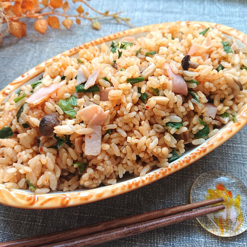 ビストロ＆ニラ・卵で簡単手軽な Bistroニラ玉炒飯mieuxkanon＊