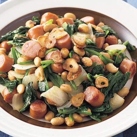 ほうれん草のベーコン炒め