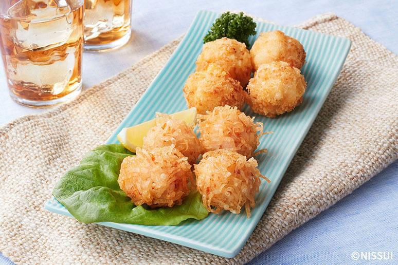 エビとハンペンのあんかけ団子