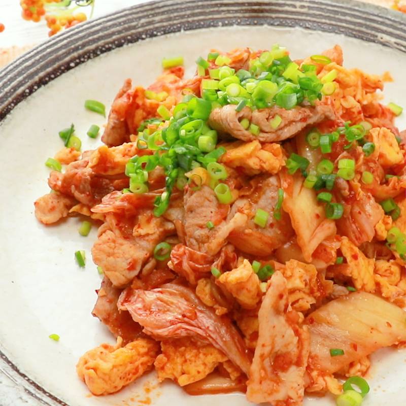 13 02 03 豚キムチの卵とじ丼キムチレシピ