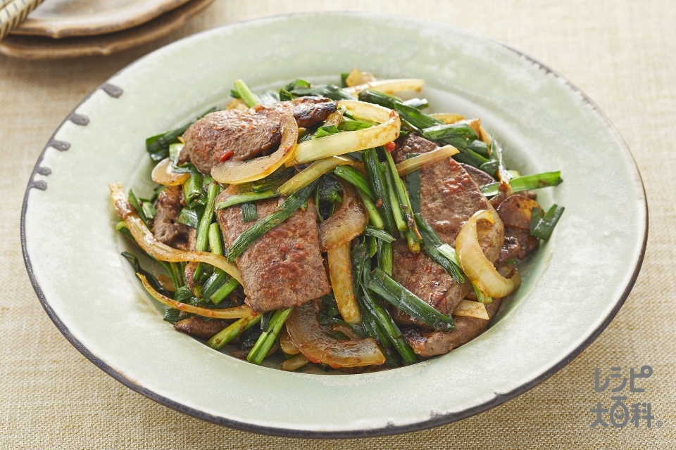 フライパンで＊豚レバーの串焼き 塩