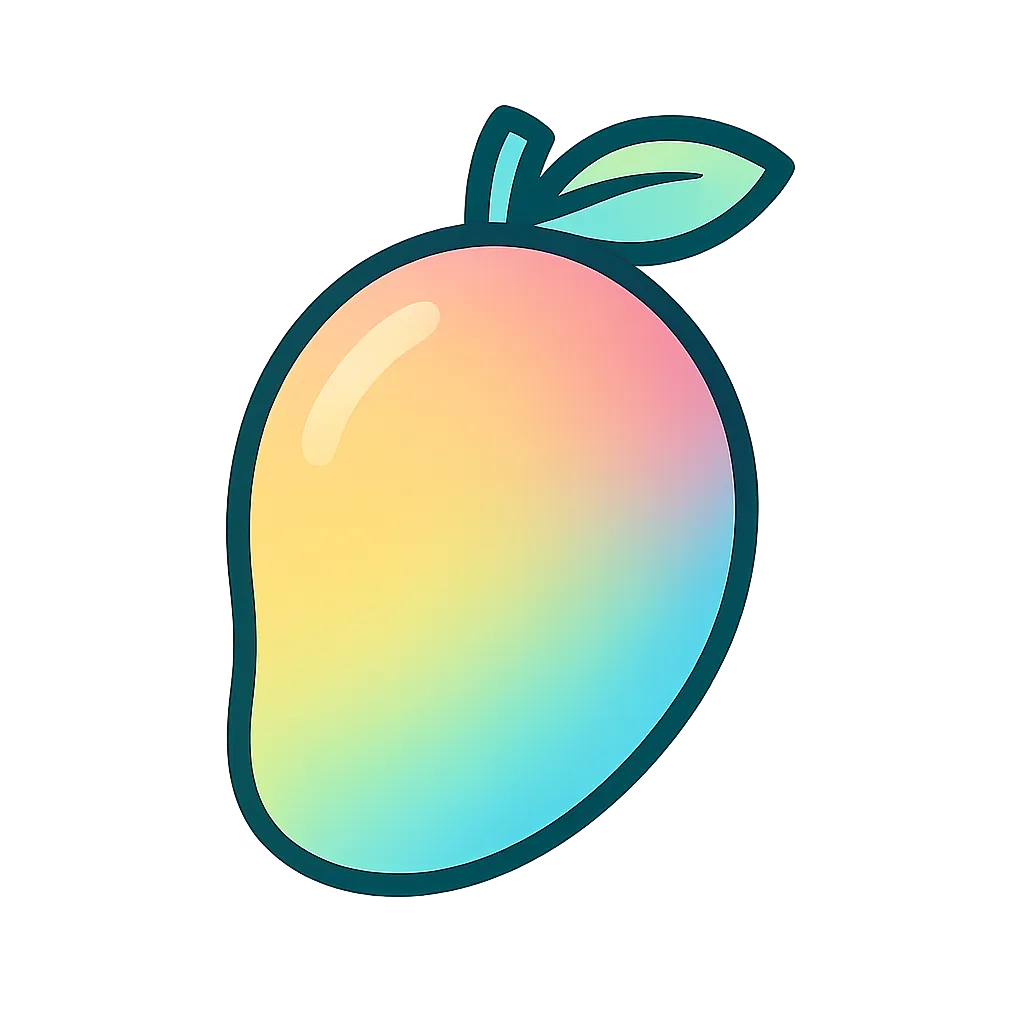 マンゴーE 花咲カット・葉っぱ の無料素材 - イラスト沖縄 おきなわ