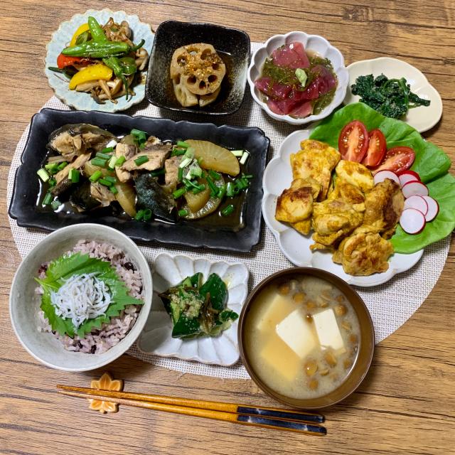 献立日記 手羽中タンドリーチキンと帆立バター醤油 2024.2.1Ramune