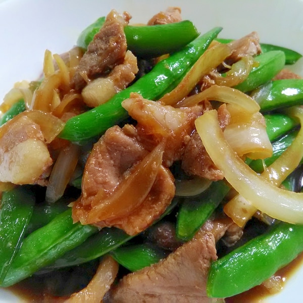 豚こまとスナップエンドウのオイスターソース炒め - おうちで楽しむ簡単レシピ