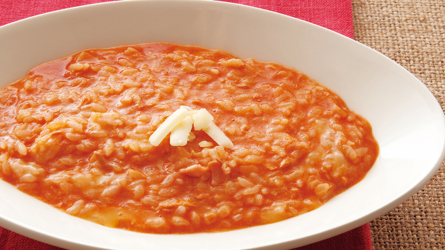 卵ツナ残りご飯ほうれん草の牛乳リゾット