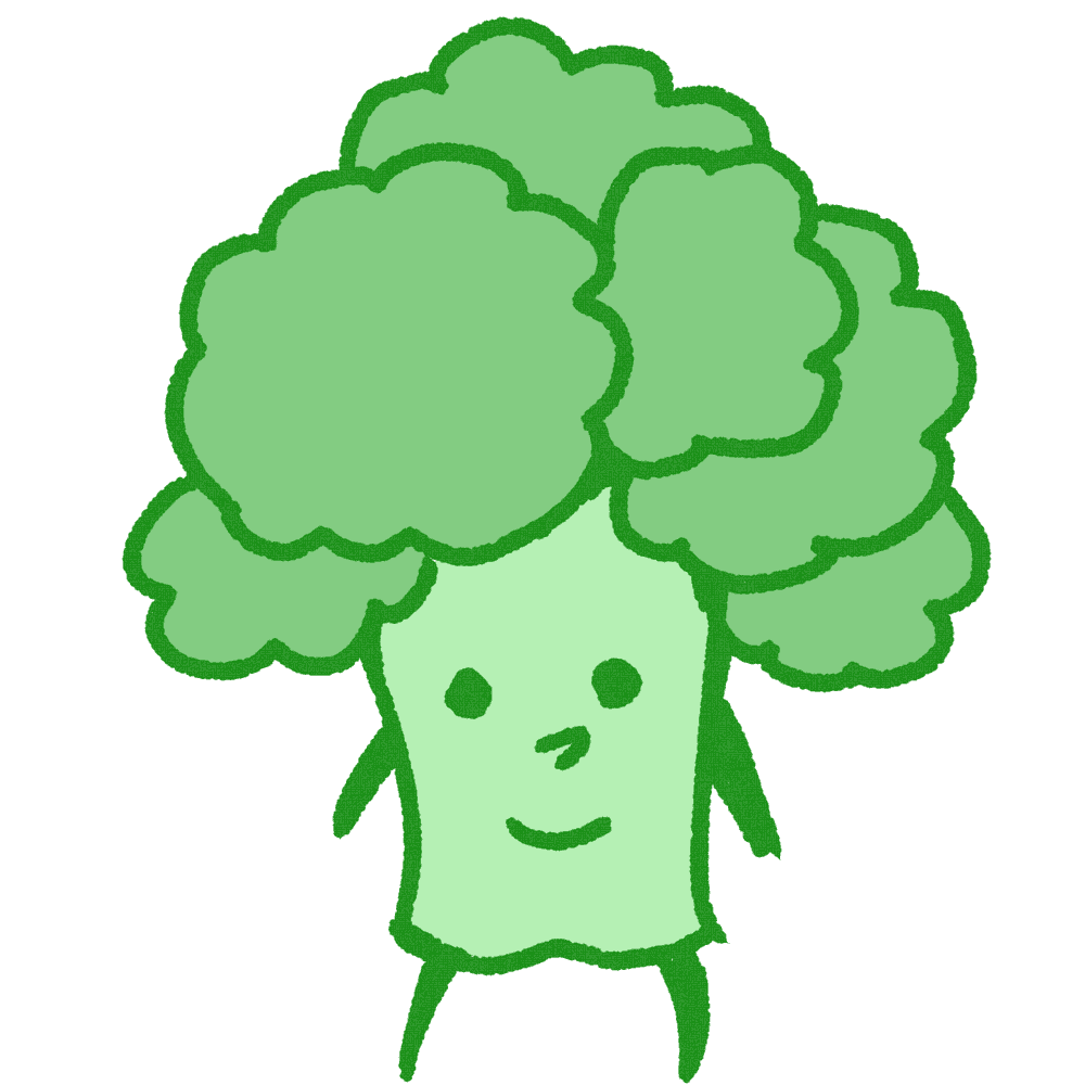 かわいい寝るブロッコリーのイラスト素材無料ダウンロード IllustCute