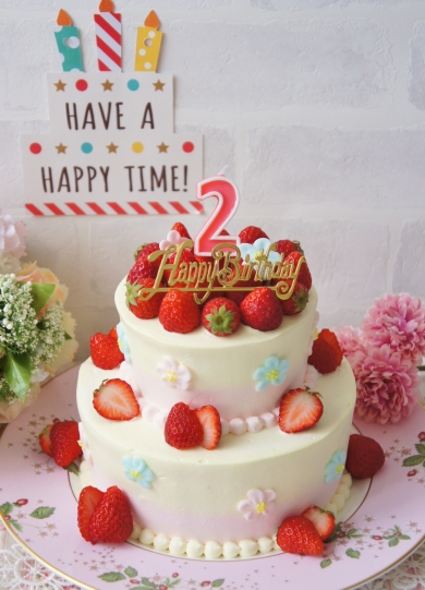 ２段デコレーションケーキの作り方 結婚式の2次会やお祝いパーティ―などに☆Coris cooking