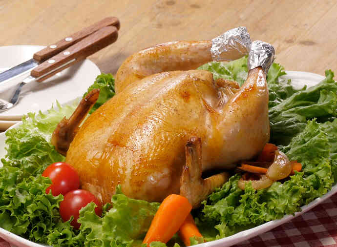 丸鶏のロティサリーチキン風