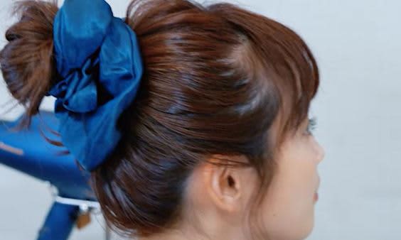 お団子カバー シニヨン ネット付き シュシュ 風 サテンにパール 若見え エレガント簡単 まとめ髪 シュシュ シニヨンリング 葬式 きもの 和装ヘアアクセサリー 母の日 ギフト プレゼント美人髪KOEIDOヘアアクセサリ