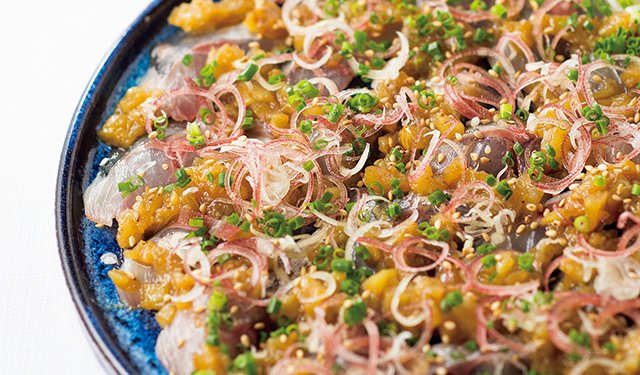 ワインが進む〜鯵と焼きなすのカルパッチョ : ローマのおいしい生活in東京 Powered by ライブドアブログ