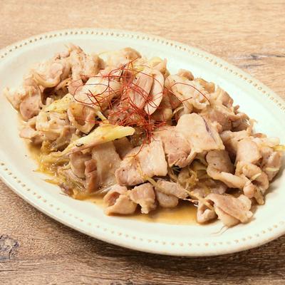 豚バラ肉とナスのミョウガ炒め