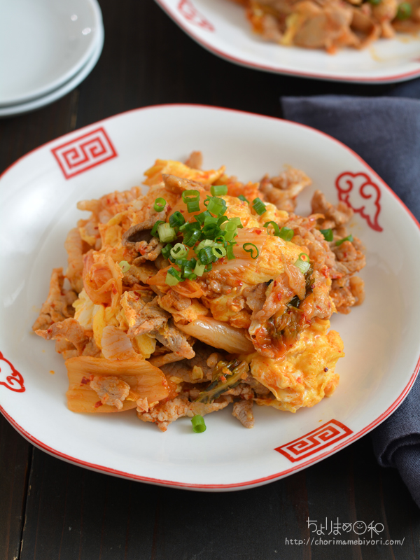 豚キムチの卵とじ