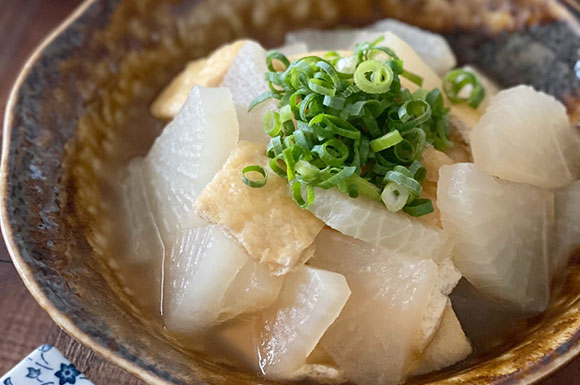 レンジで白菜、大根、油揚げのさっと煮