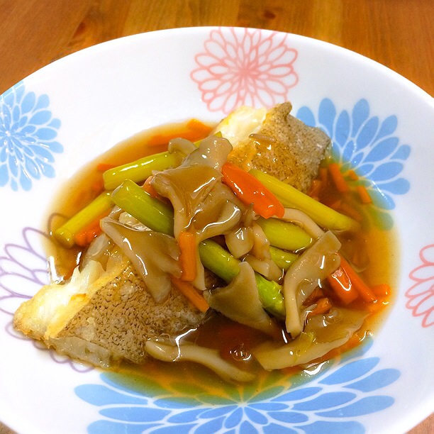 サワラのレンジ蒸し 和風野菜あんかけ今月のおうちごはん