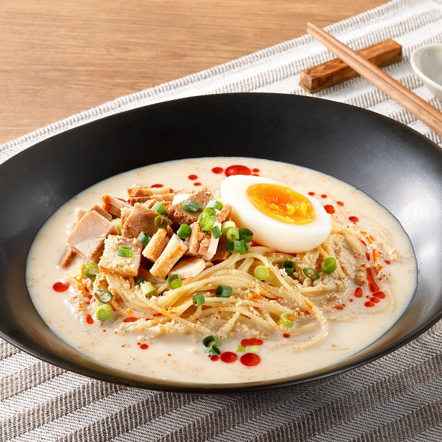 豆乳でマイルドに、冷やし担々麺。余った肉味噌で豚肉とニンニクの茎、ピータン炒め : キムチ屋修行の道