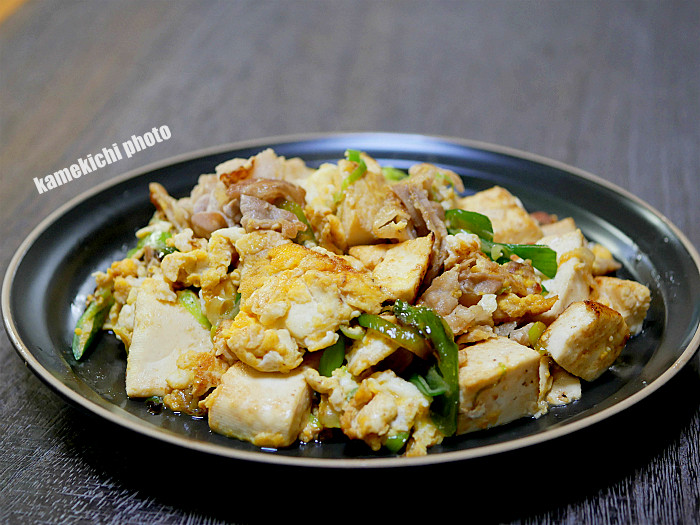 豚肉ともやしの豆腐チャンプル