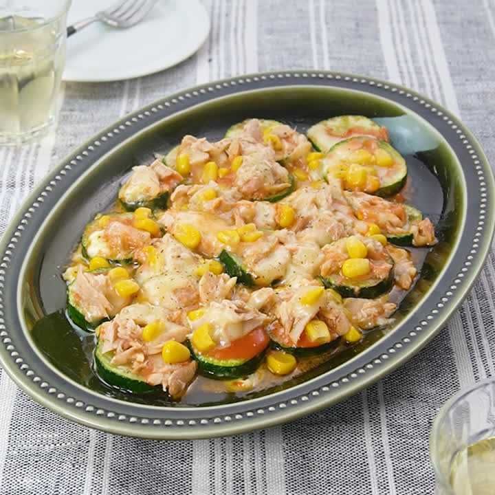 簡単うまい！ズッキーニのおつまみ「ズッキーニボート」