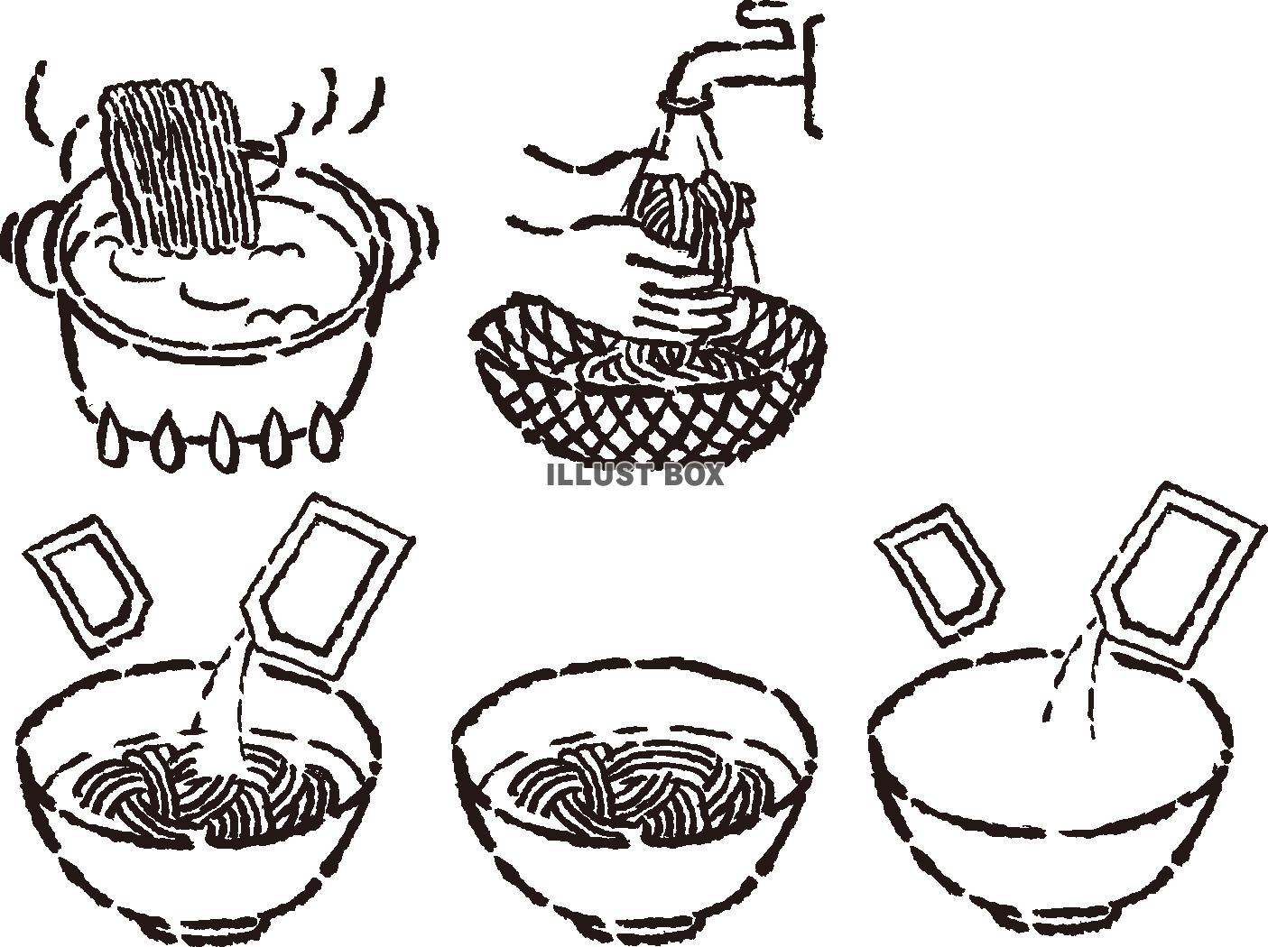 ラーメン モノクロイラスト - No: 24138531無料イラスト・フリー素材なら「イラストAC」