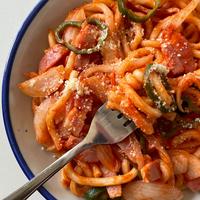 レンジで作れる簡単ナポリタン風うどん