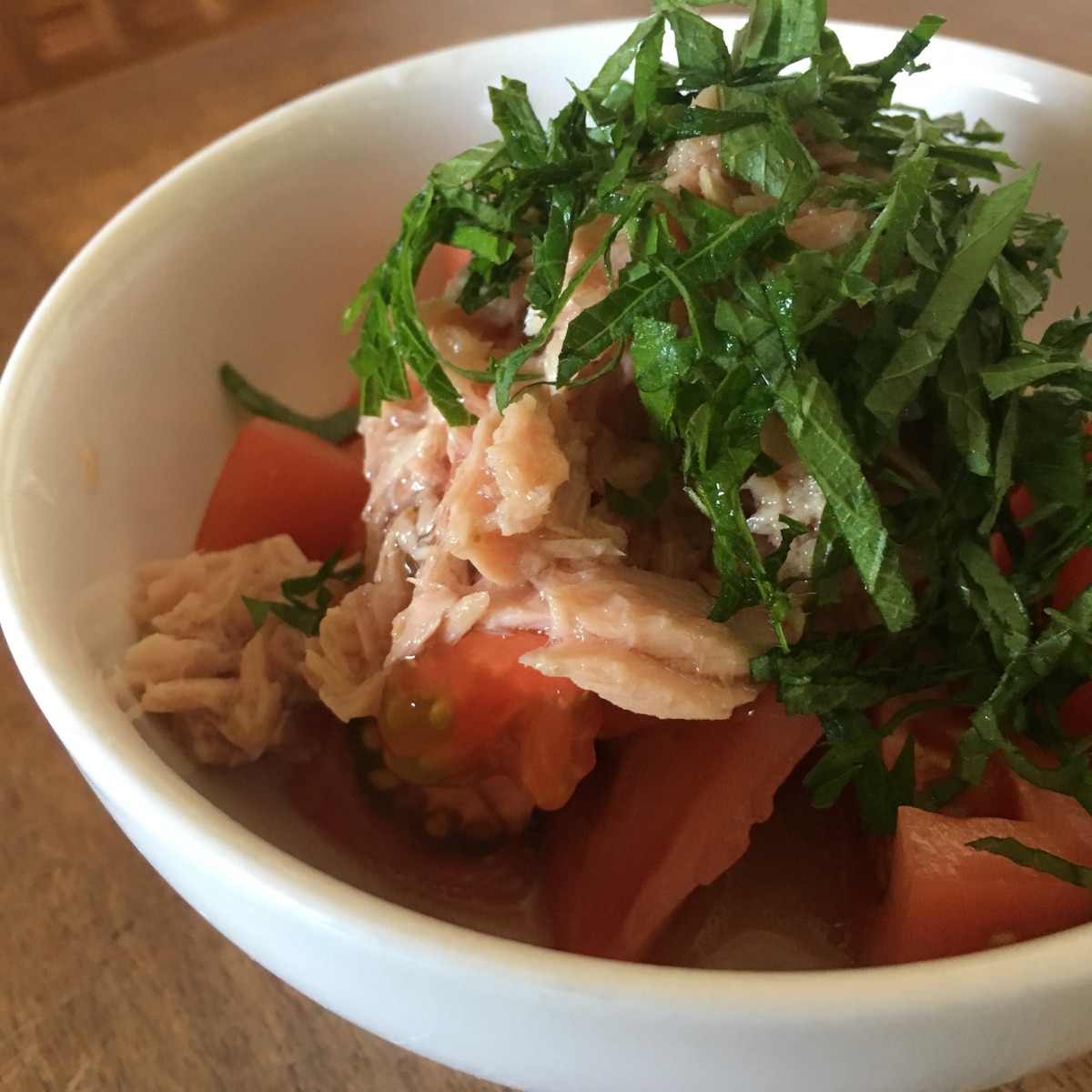 ツナと大葉とトマトのサラダ♡簡単♡節約