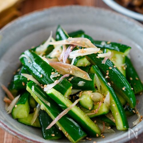ショウガ香る！キュウリとミョウガの酢の物 副菜
