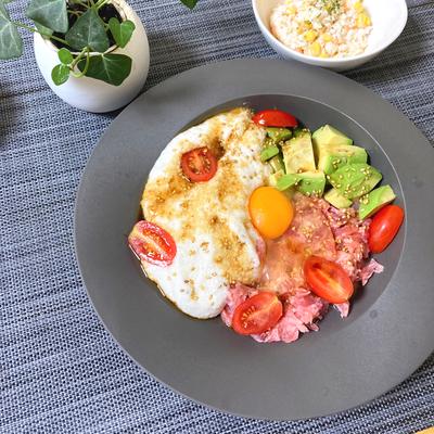 大葉にんにく醤油でねぎとろタルタル