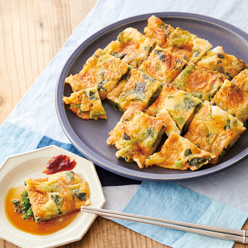 3度美味しい“野菜・海鮮・ツナめかぶ”順に入れるだけ簡単もっちりチヂミの作り方│食べ生きライフ