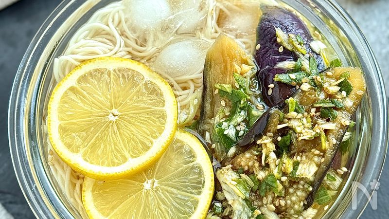 〖よだれ茄子とレモンのそうめん〗とろじゅわ×さっぱり♡夏の味