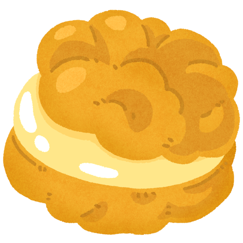 ダブルシュークリームのイラスト03イラスト無料・かわいいテンプレート