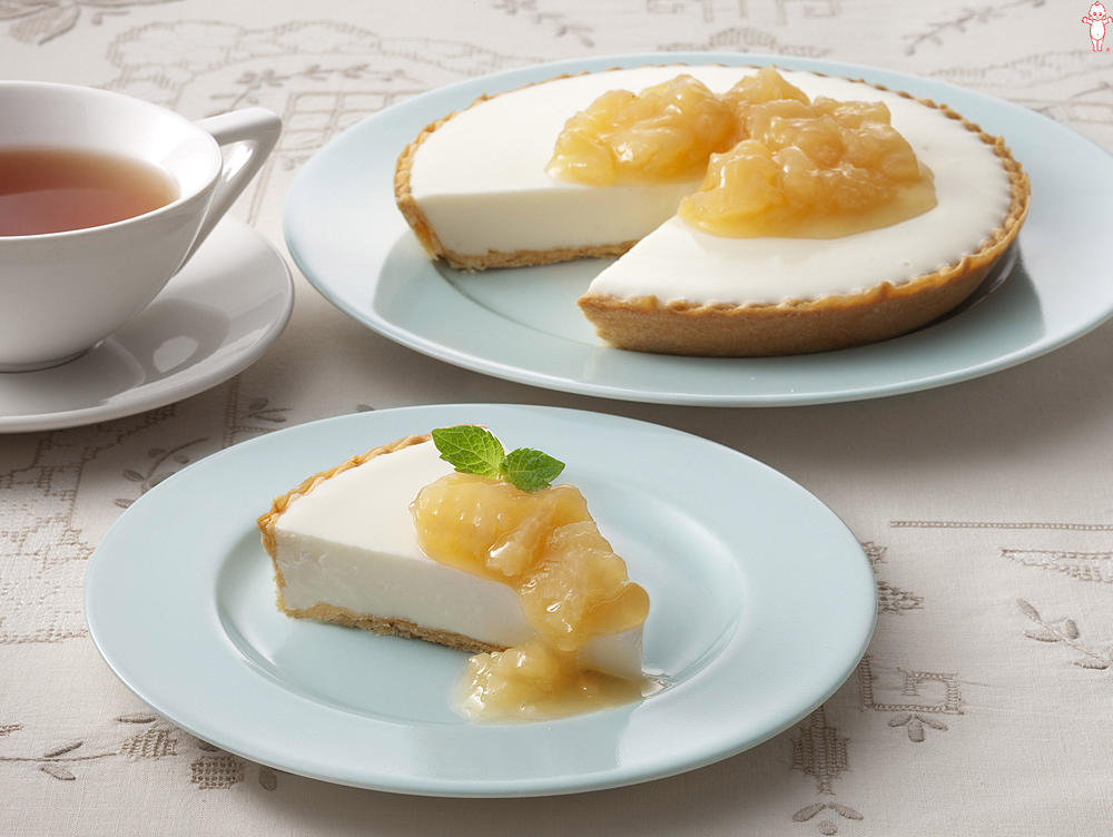 桃のレアチーズケーキ