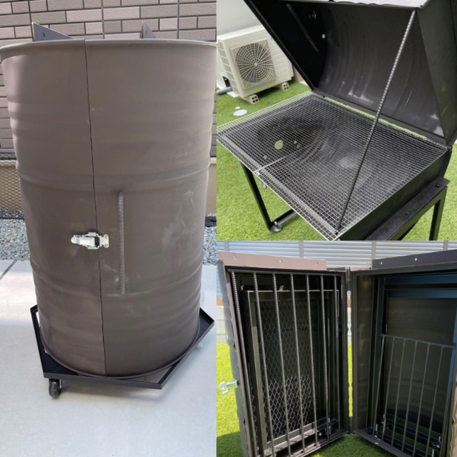 BP-007_ 手作り ドラム缶バーベキューコンロ＋ 網＋火バサミセット: 行橋市ANAのふるさと納税ANAのマイルが「使える」