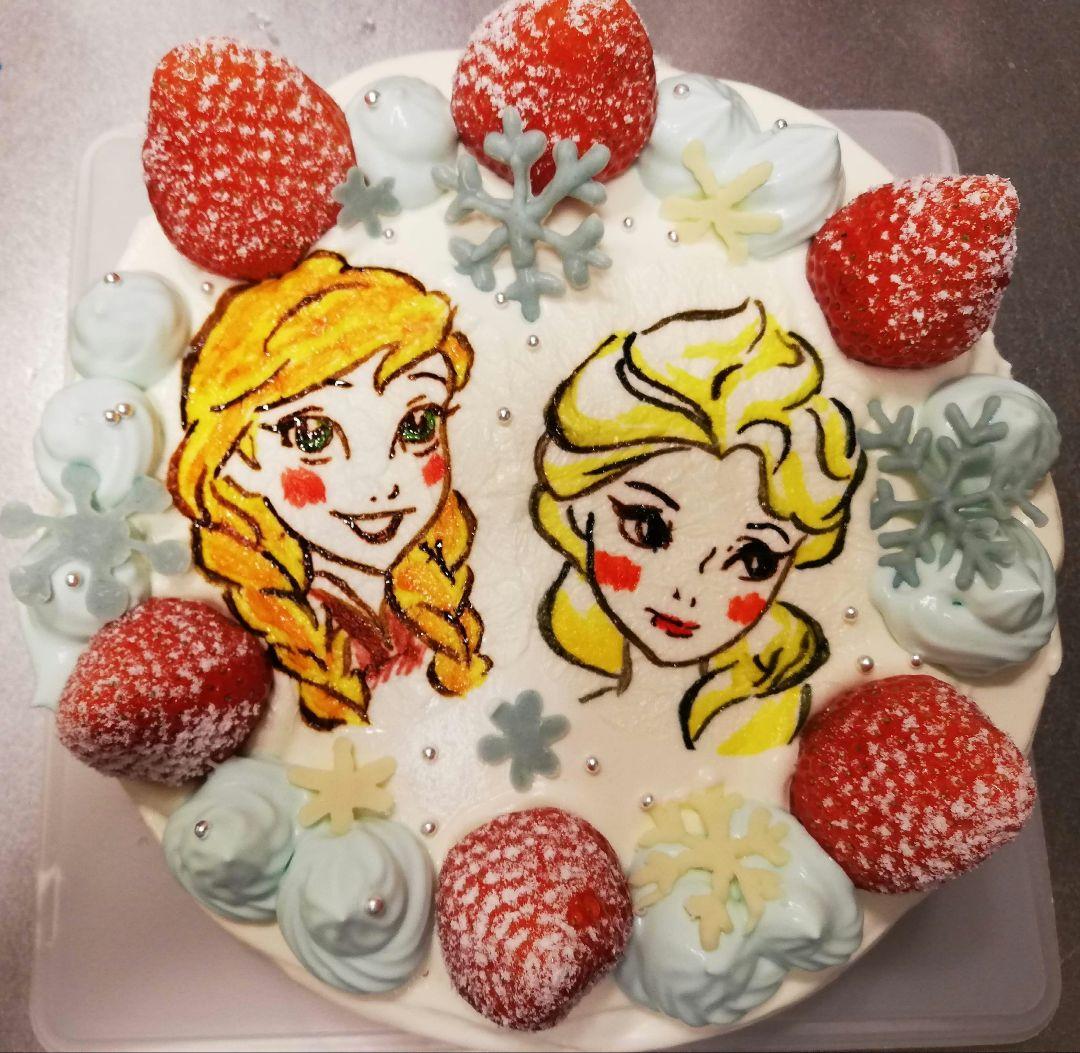 プリントアイシングクッキー 生クリームデコレーションケーキ 5号 生クリームデコレーションケーキ キャラクタープレート2枚付き アイシングクッキー5枚付き4号 12cm パティスリーディアモンテCake.jp