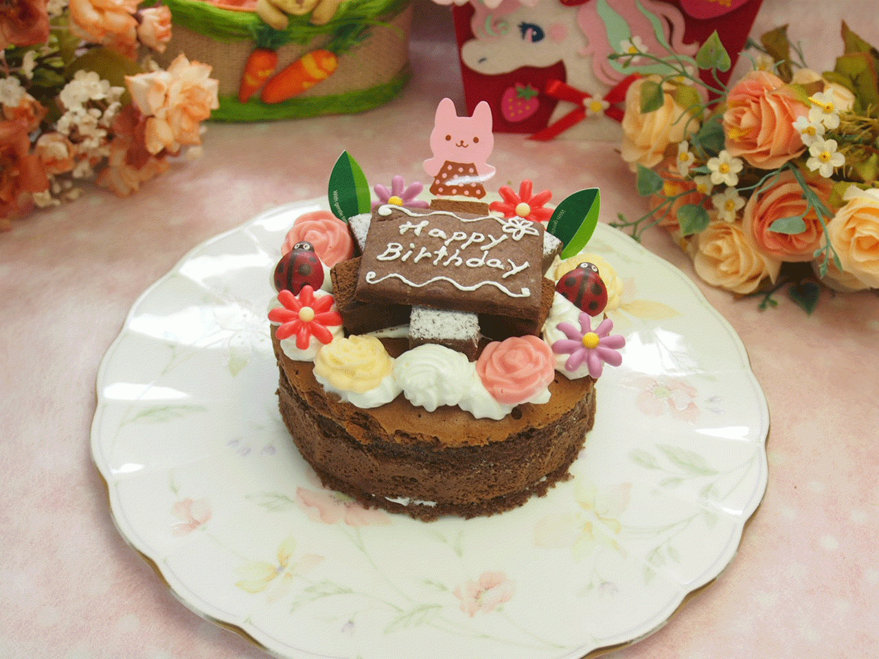 しっとりスフレチョコとふわふわバニラ生クリーム ガトーショコラ 6号 18cm : レコロレYahoo!店 - 通販 - Yahoo!ショッピング