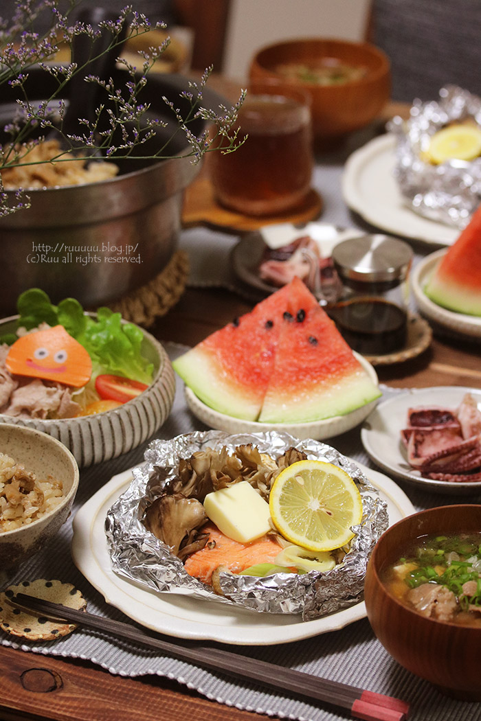 「鯛とわかめのホイル焼き」の献立